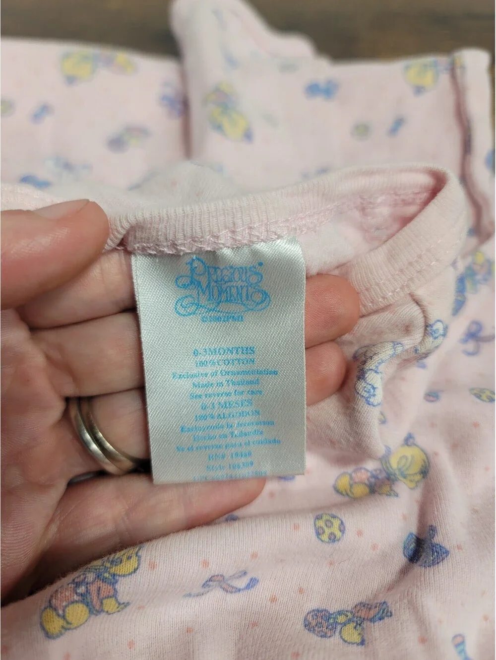 Vintage Precious Moments Baby Pink Sleep Gown